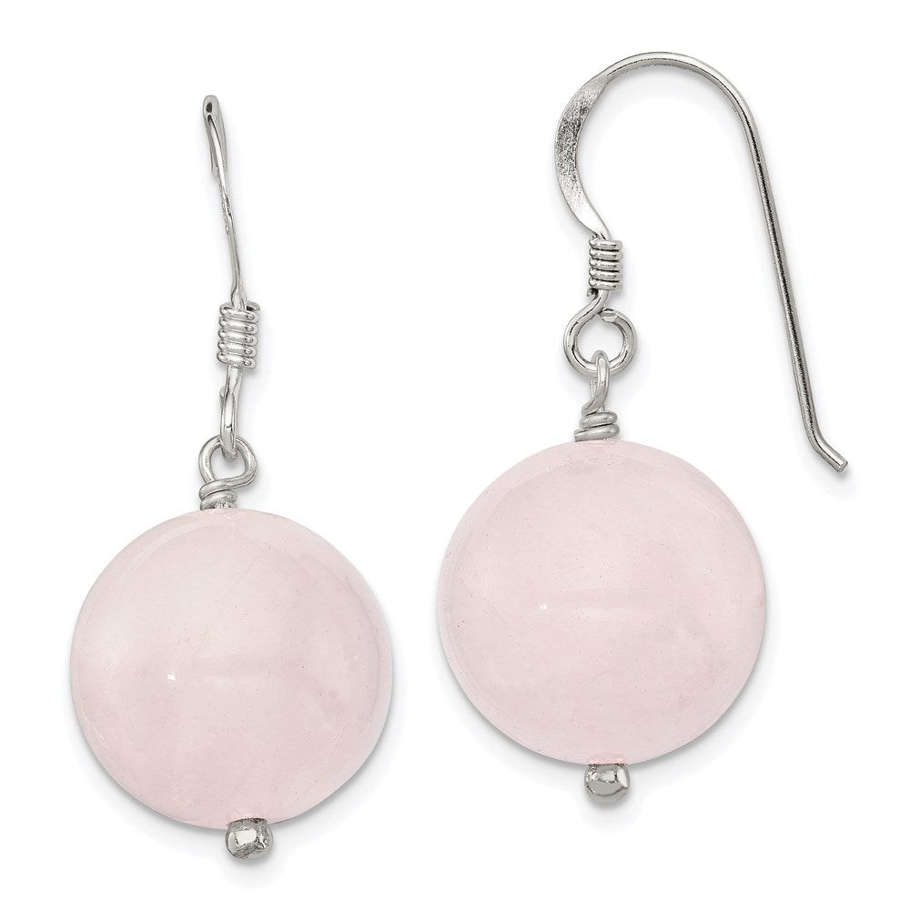 Sterling silver;Shepherd hook;Rose quartz;Color range varies