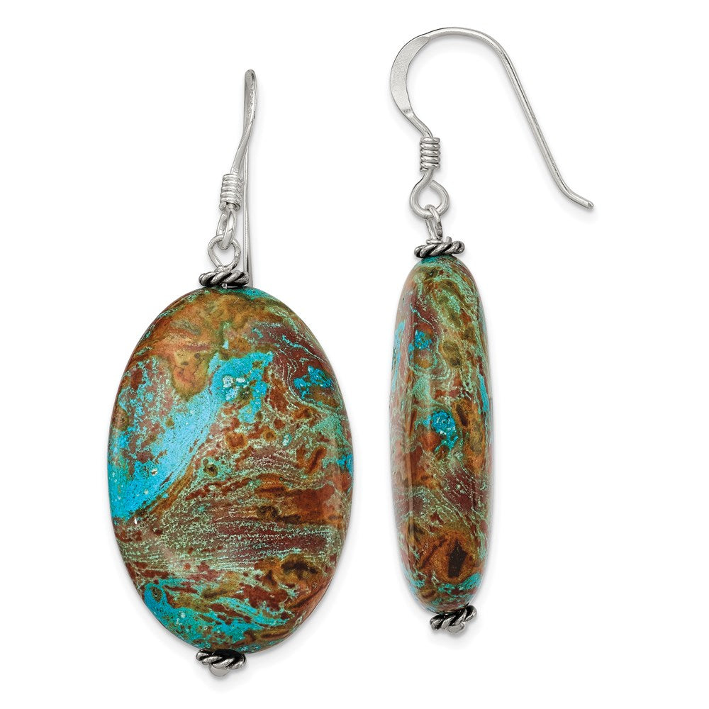 Sterling silver;Shepherd hook;Jasper;Dangle