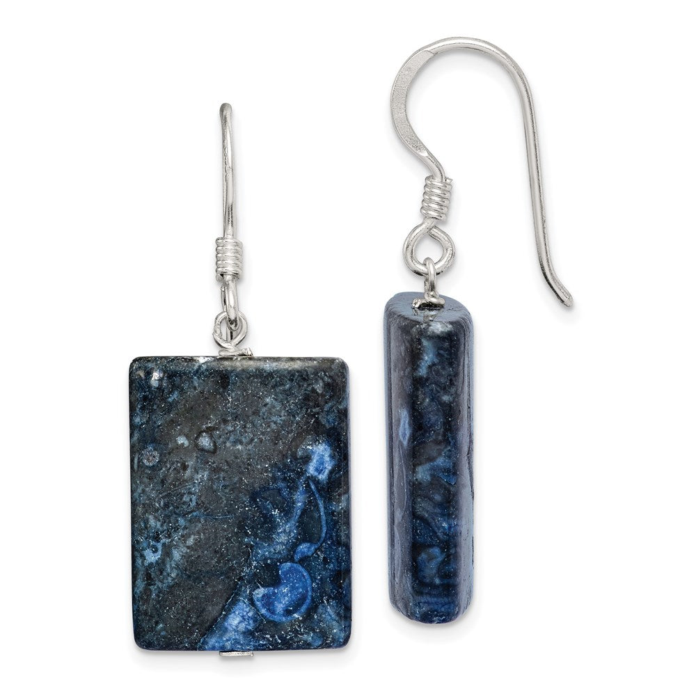 Sterling silver;Shepherd hook;Blue;Lepidolite