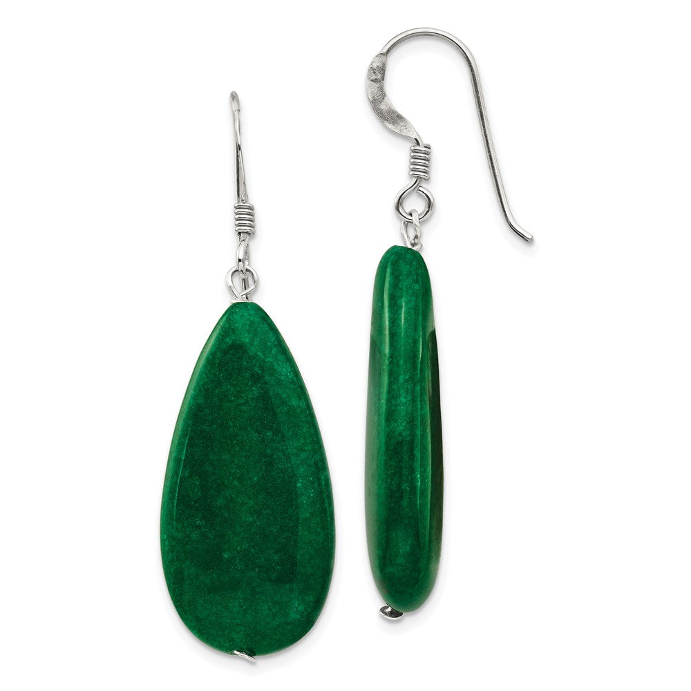 Sterling silver;Jade;Shepherd hook;Dangle;Color range varies;Green
