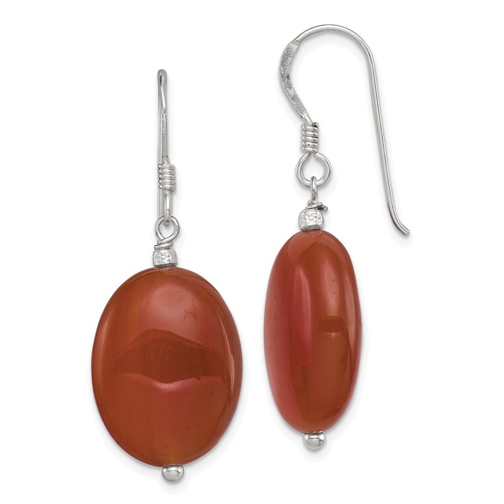 Sterling silver;Carnelian;Shepherd hook;Dangle