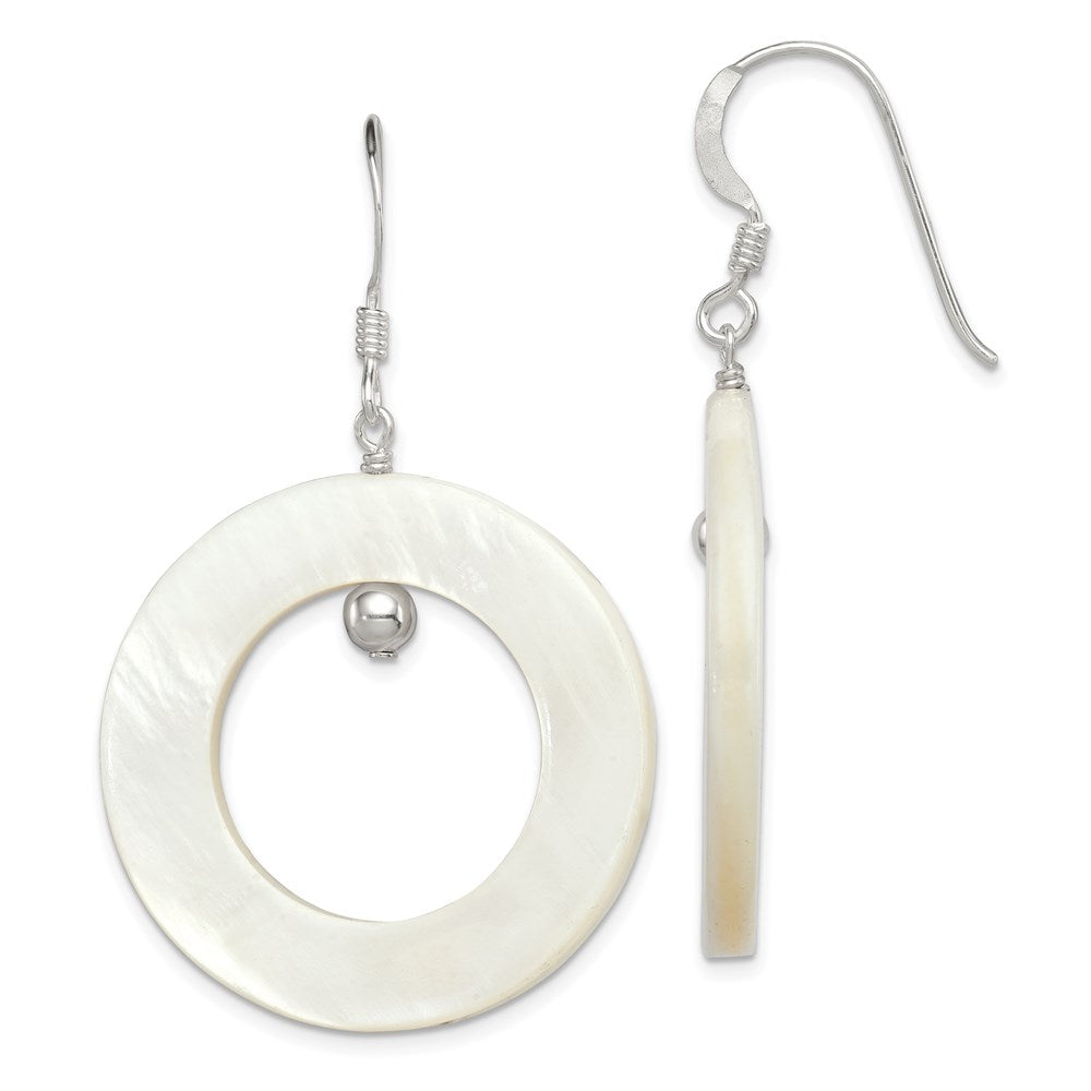 Sterling silver;Mother of pearl;Shepherd hook;Dangle