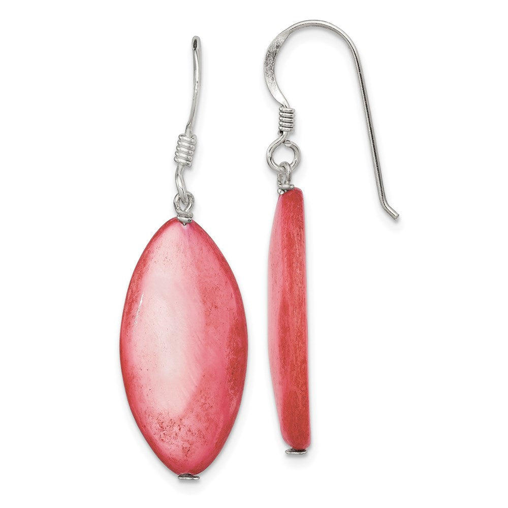 Sterling silver;Dyed;Mother of pearl;Shepherd hook;Color range varies;Pink