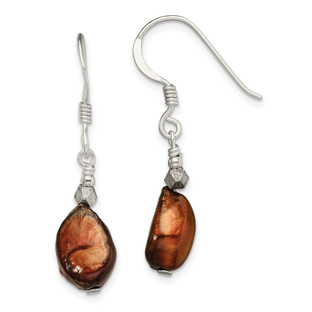 Sterling silver;Dyed;Freshwater cultured pearl;Shepherd hook