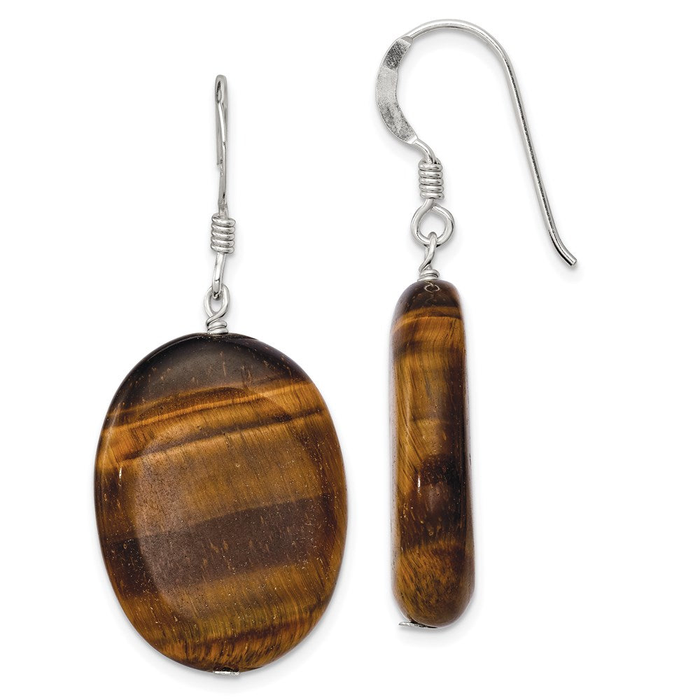 Sterling silver;Tigers eye;Shepherd hook;Dangle