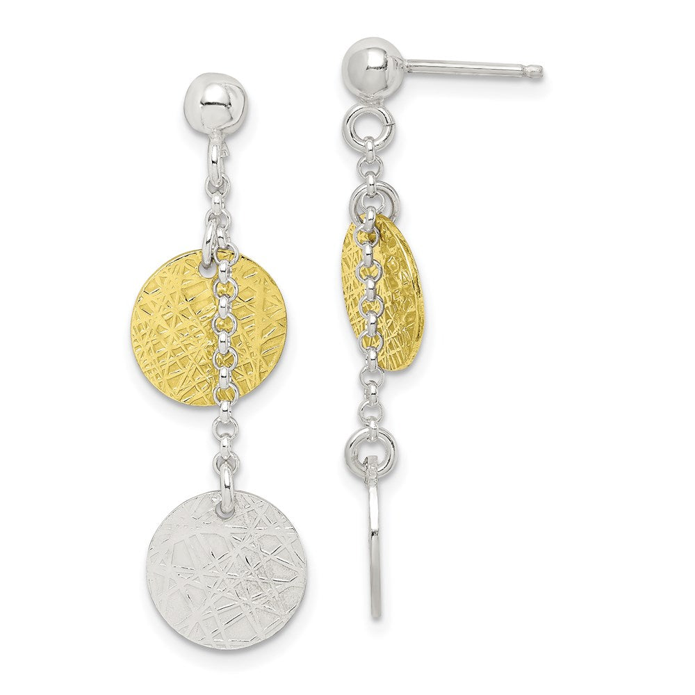 Post;Sterling silver;Textured;Dangle