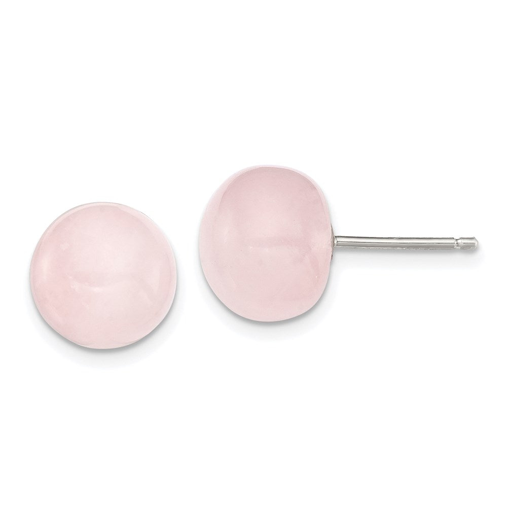 Post;Sterling silver;Rose quartz