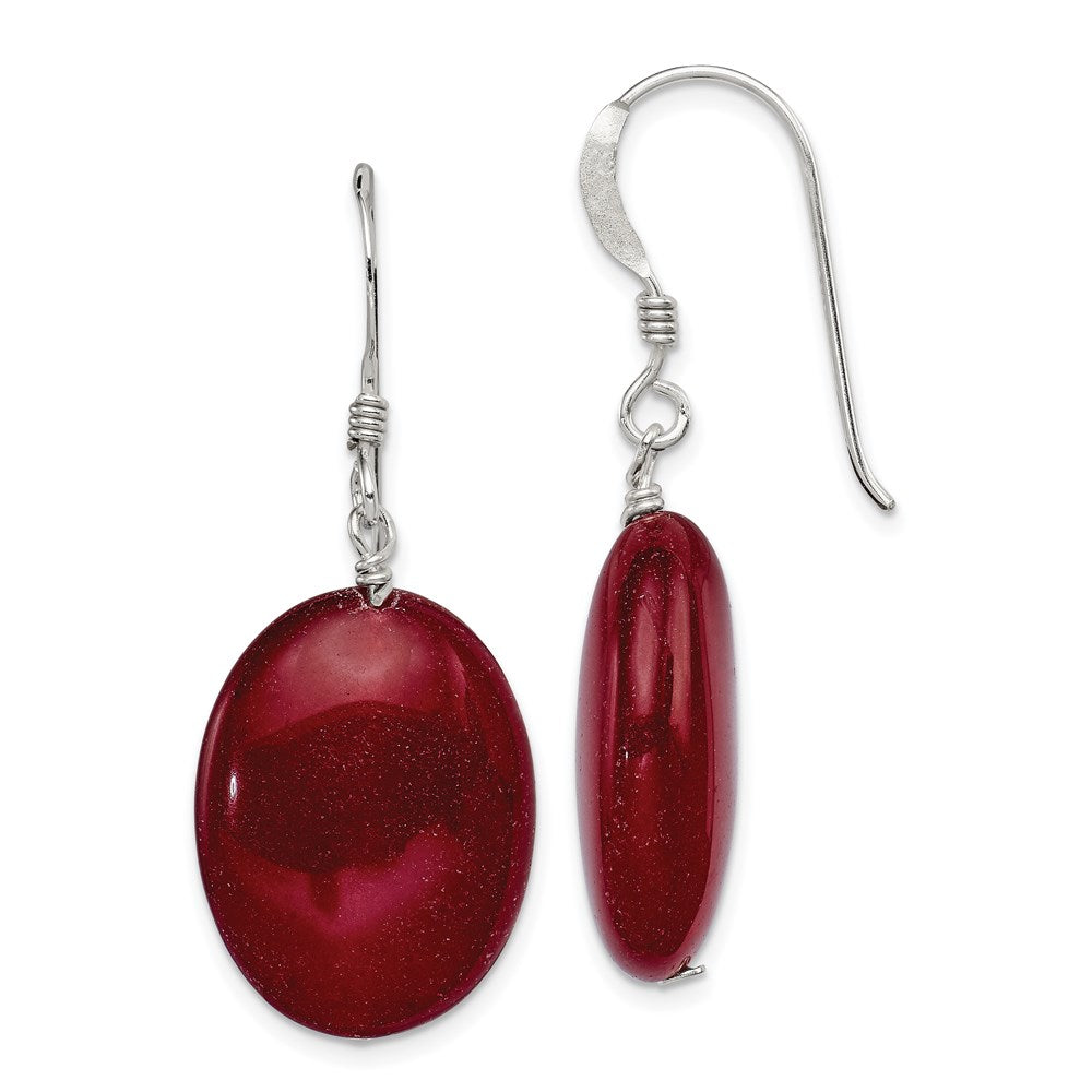 Sterling silver;Jade;Shepherd hook;Dangle;Red