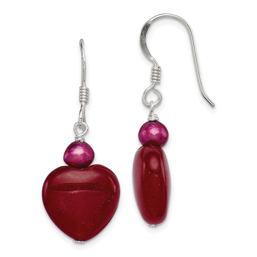 Genuine;Sterling silver;Freshwater cultured pearl;Jade;Shepherd hook;Red