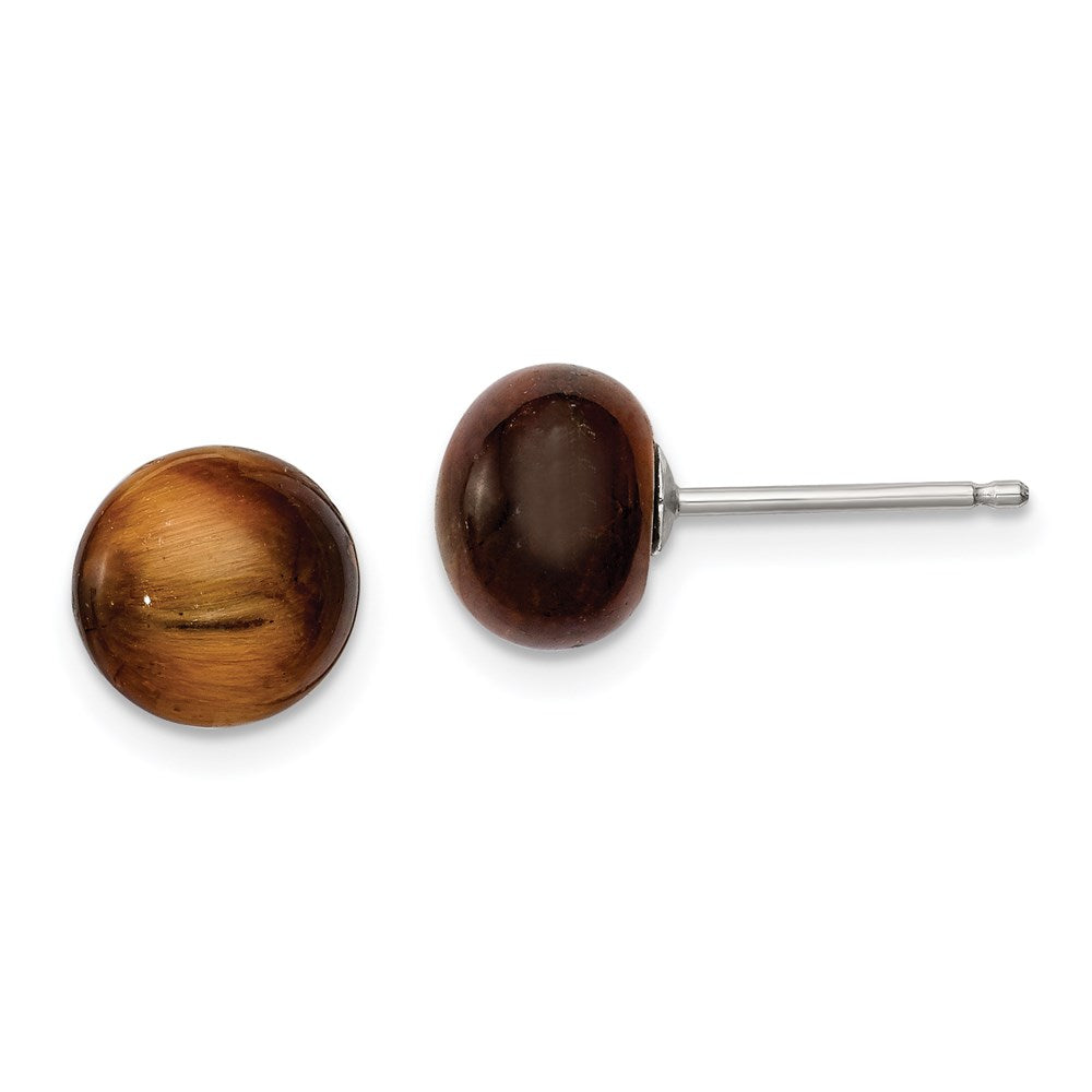 Post;Sterling silver;Tigers eye