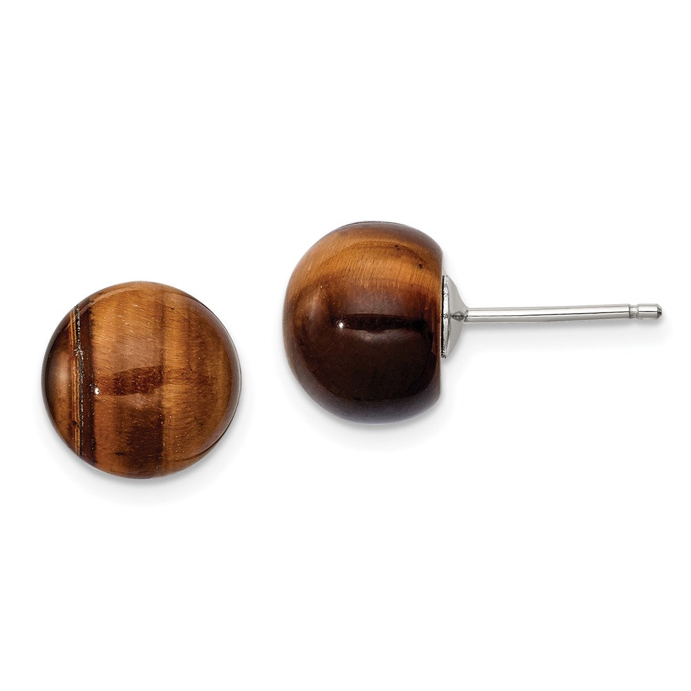 Post;Sterling silver;Tigers eye