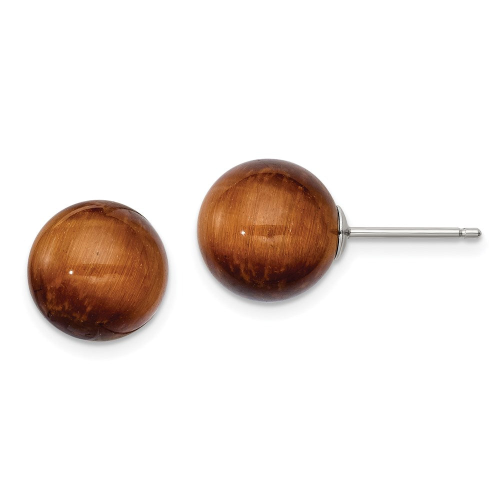 Post;Sterling silver;Tigers eye