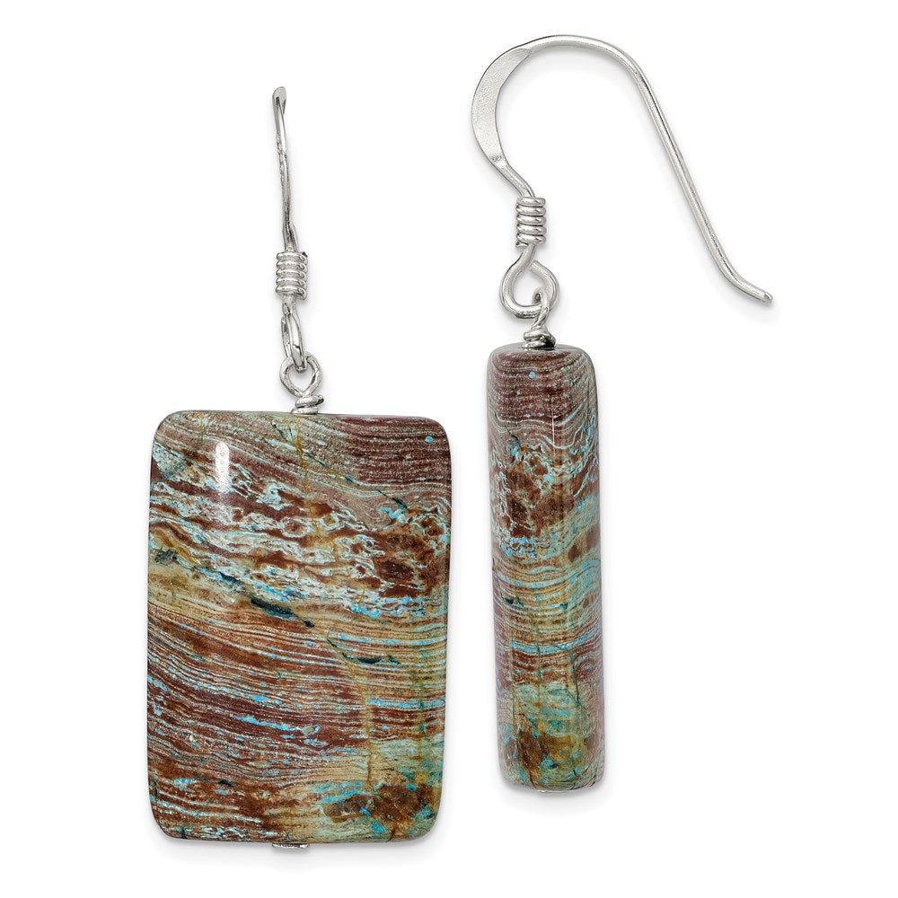Genuine;Sterling silver;Dyed;Shepherd hook;Dangle;Magnesite