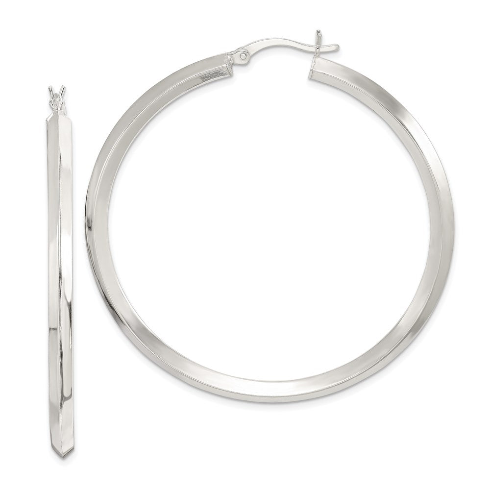 Polished;Hinged post;Sterling silver;Knife Edge