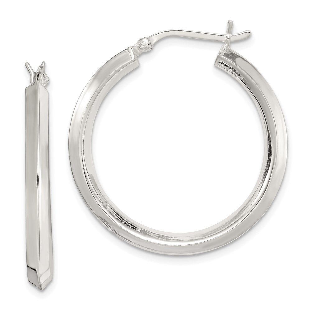 Polished;Hinged post;Sterling silver;Knife Edge