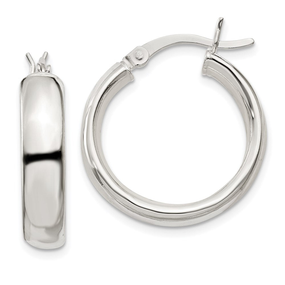 Polished;Hollow;Hinged post;Sterling silver