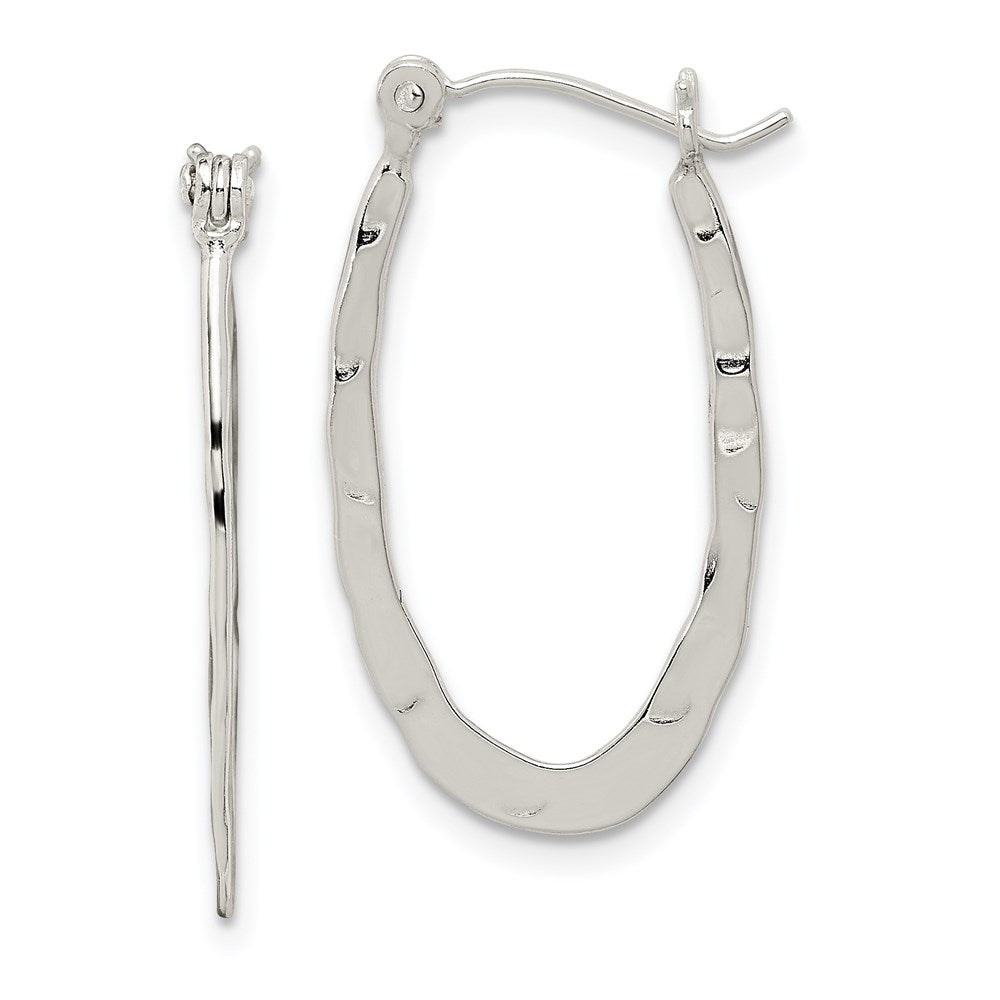 Polished;Hinged post;Sterling silver;Hammered