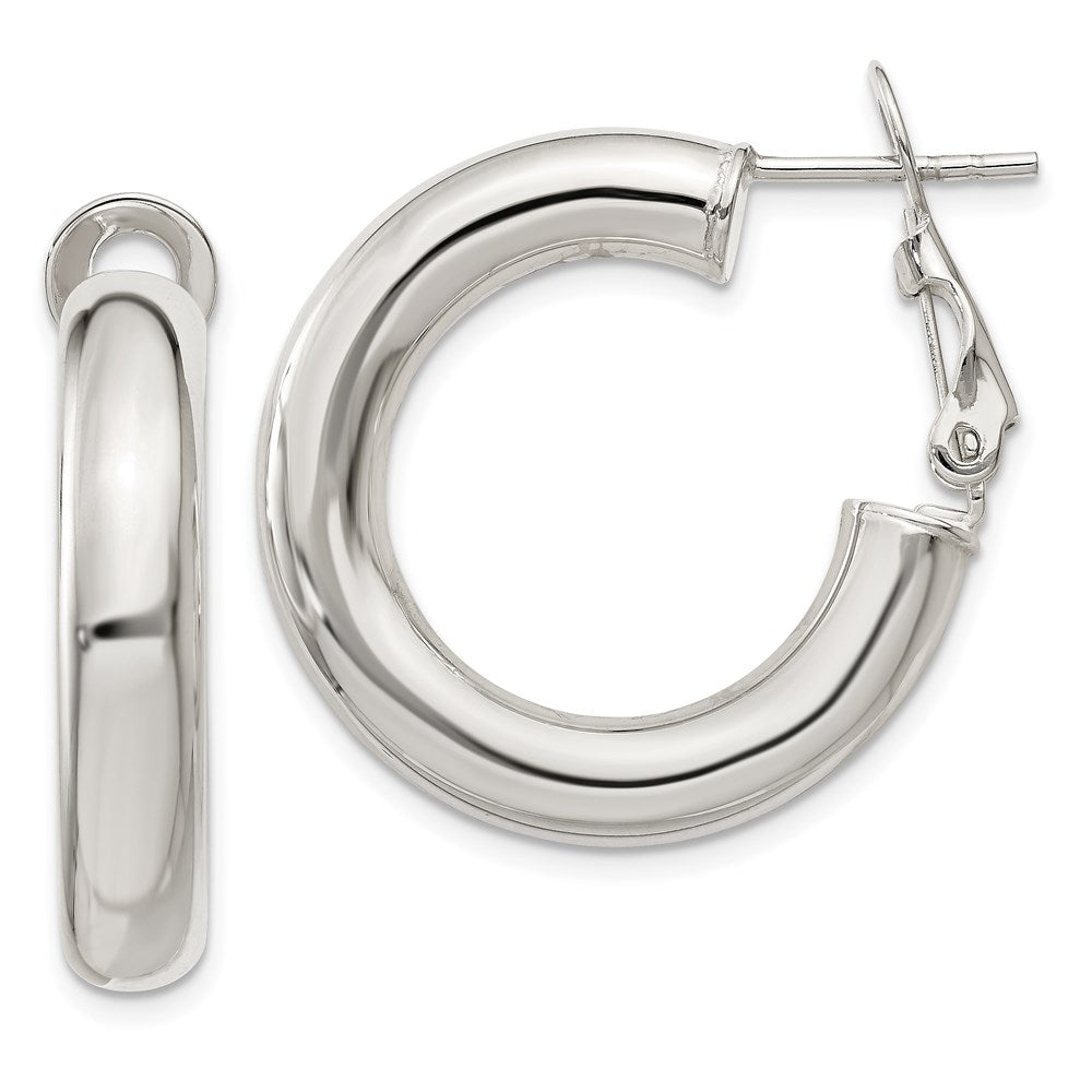 Polished;Hollow;Omega back;Sterling silver