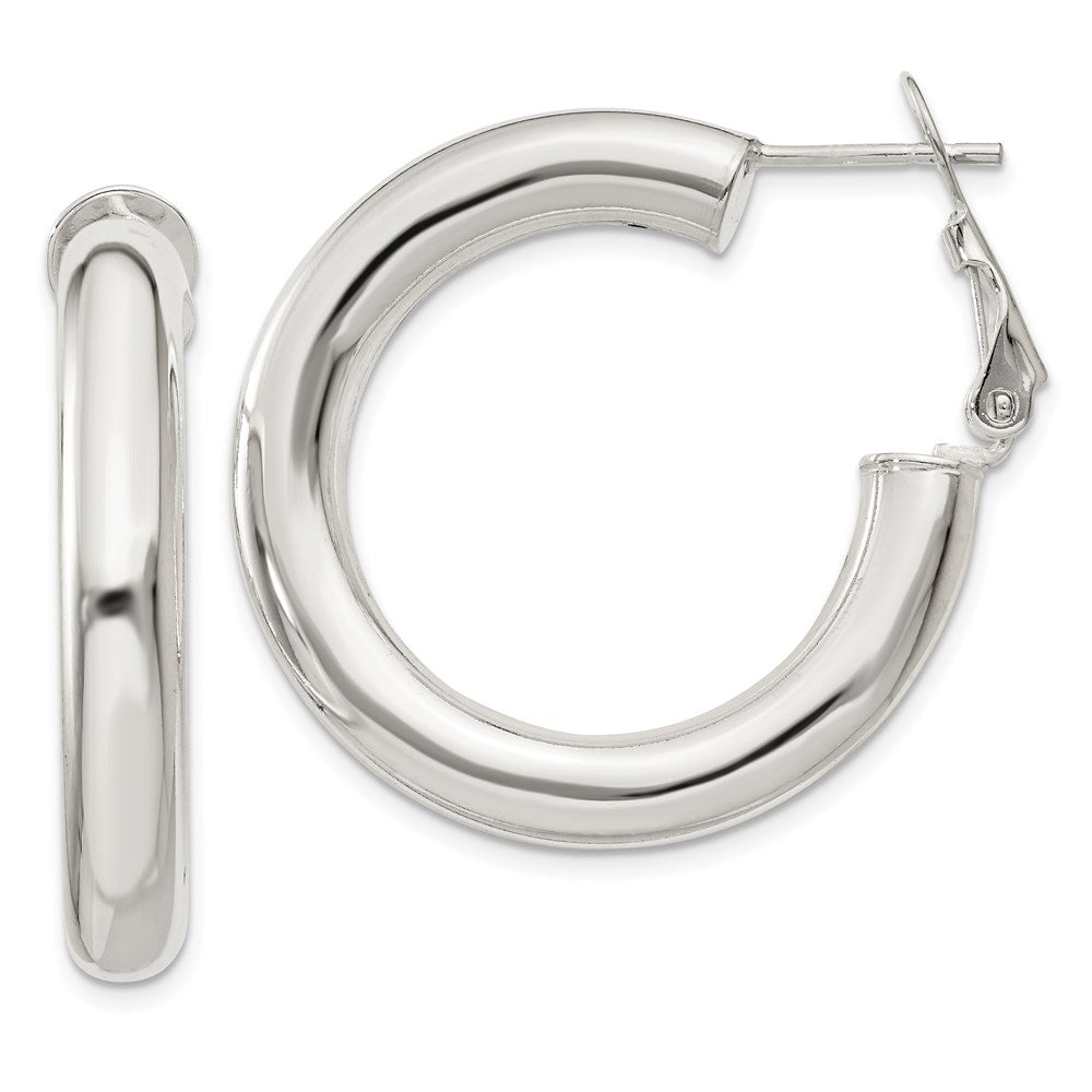 Polished;Hollow;Omega back;Sterling silver