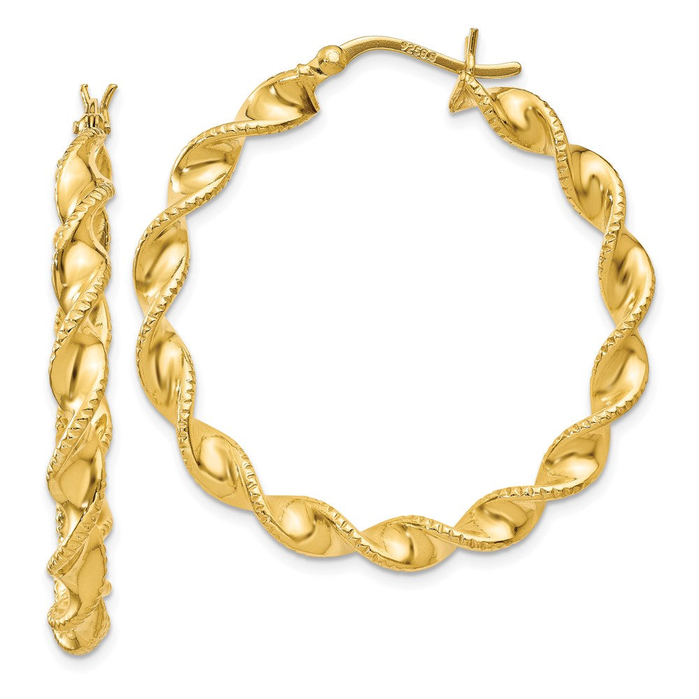 Polished;Hollow;Hinged;Sterling silver;Textured;Gold-plated;Patterned;Twisted