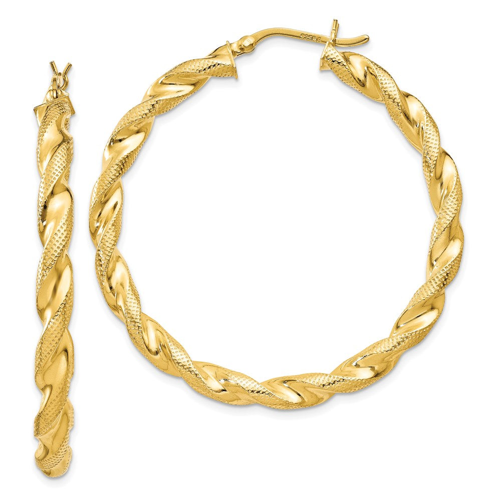 Polished;Hollow;Hinged;Sterling silver;Textured;Gold-plated;Patterned;Twisted