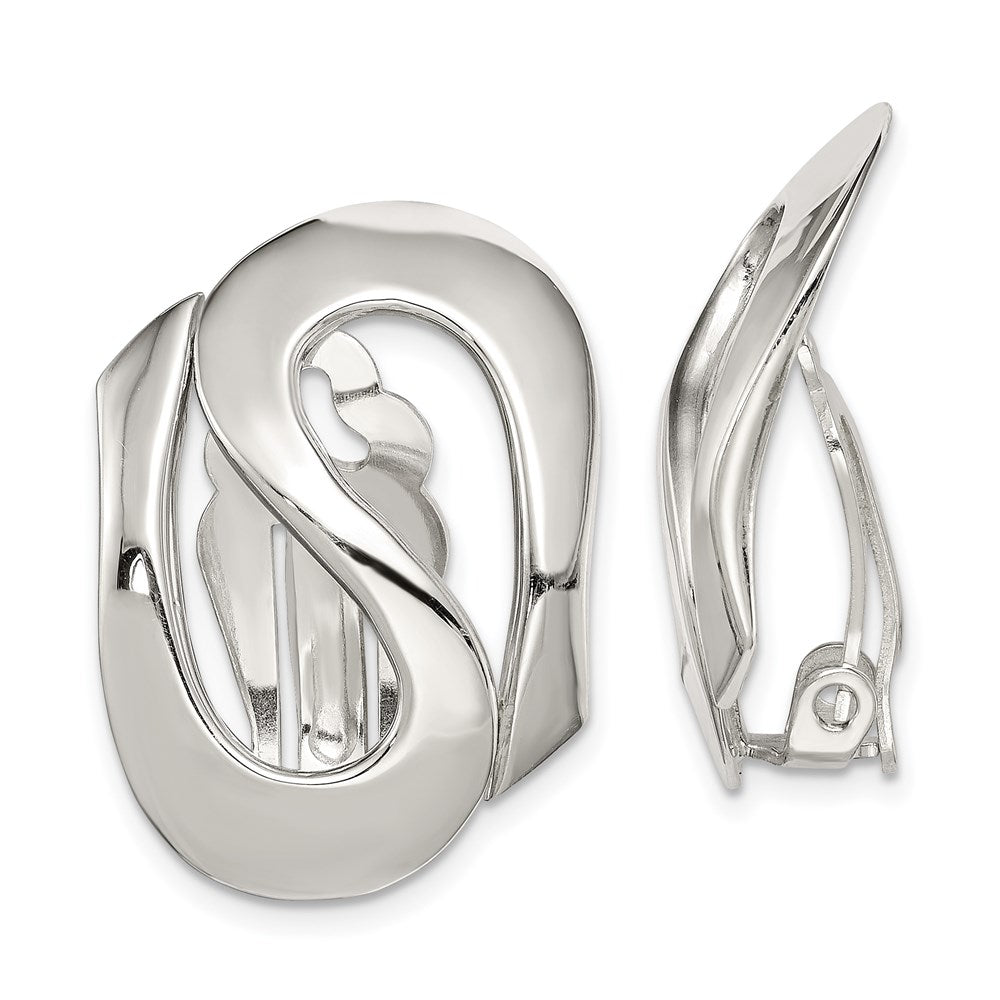 Solid;Polished;Non-pierced;Sterling silver
