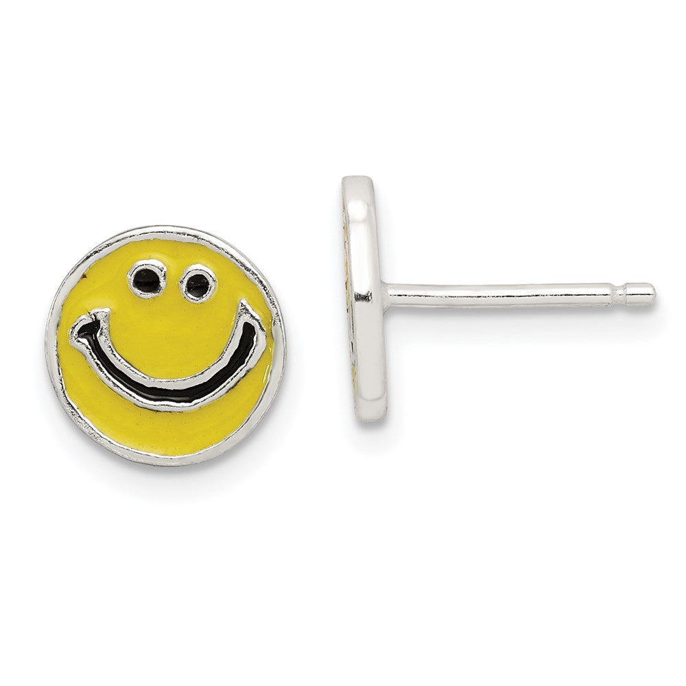 Polished;Post;Enamel;Sterling silver