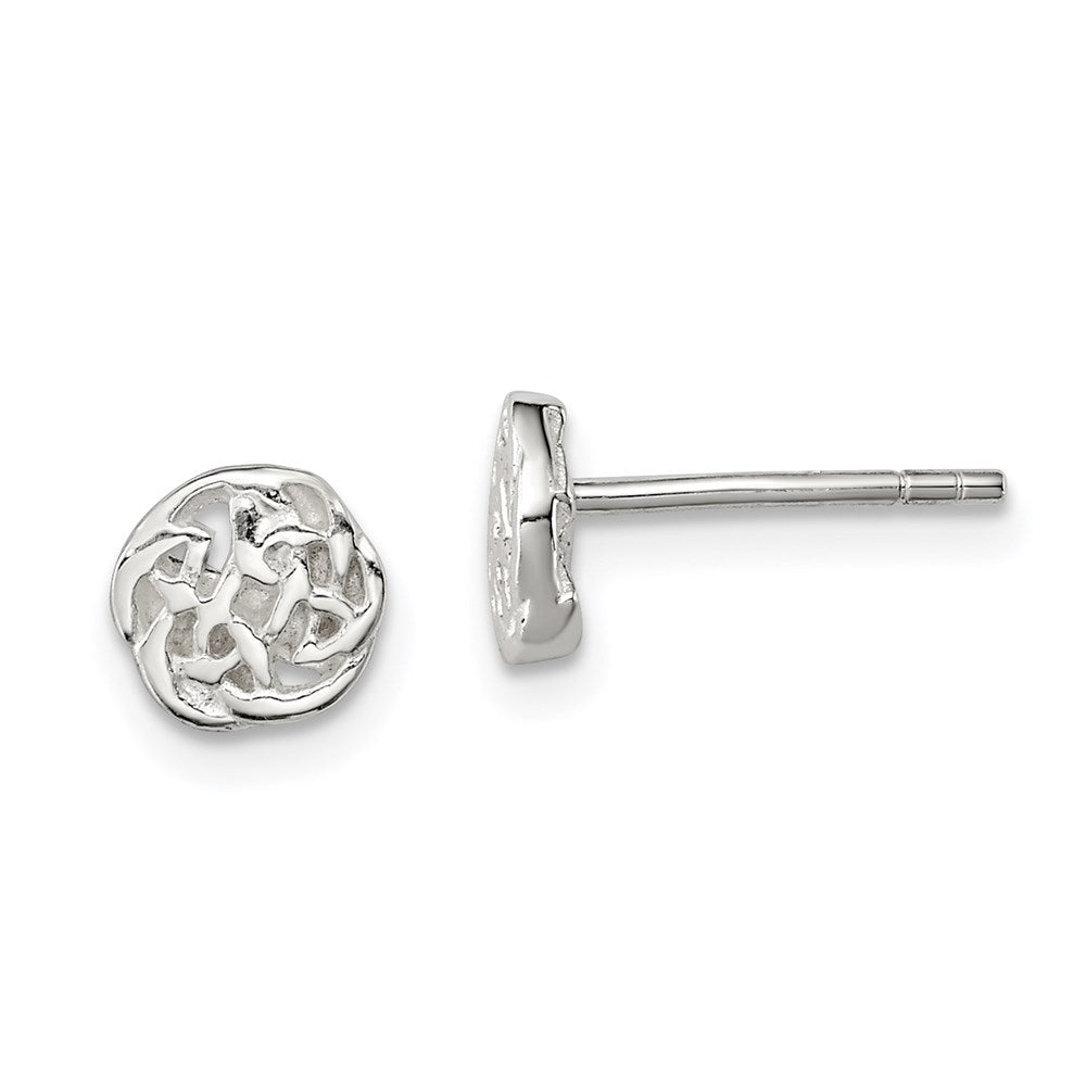 Polished;Post;Sterling silver;Knotted