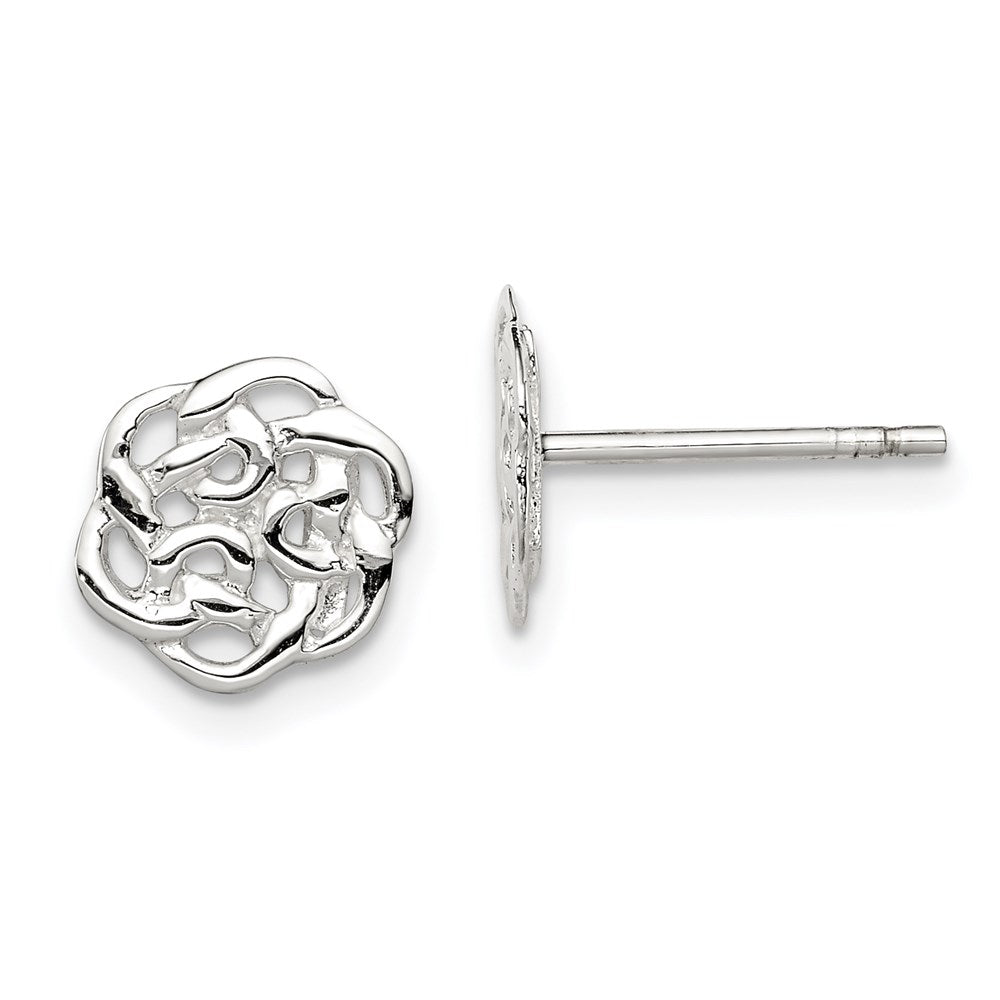Solid;Polished;Post;Sterling silver