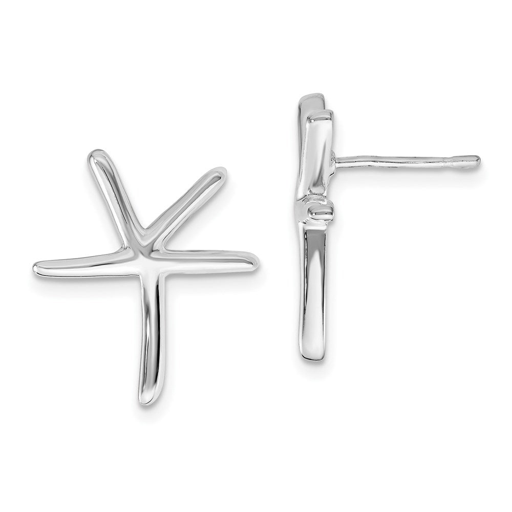 Polished;Post;Sterling silver;Rhodium-plated