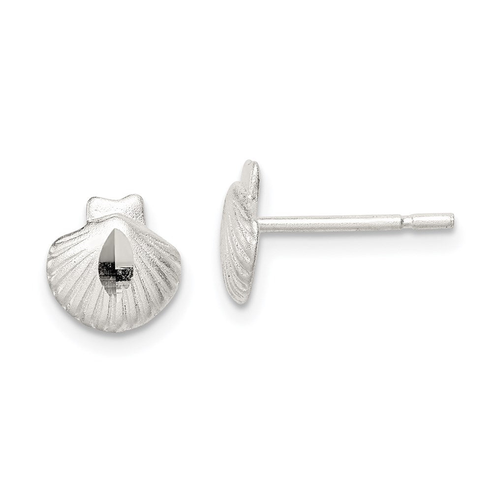 Polished;Flat back;Post;Sterling silver