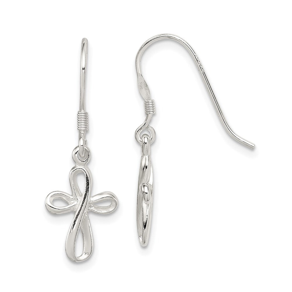 Polished;Sterling silver;Shepherd hook;Dangle