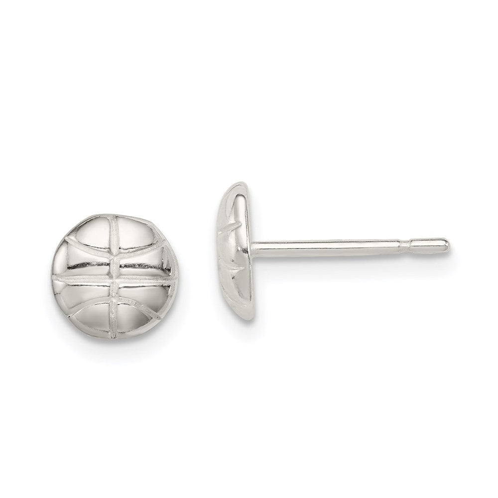 Solid;Polished;Post;Sterling silver