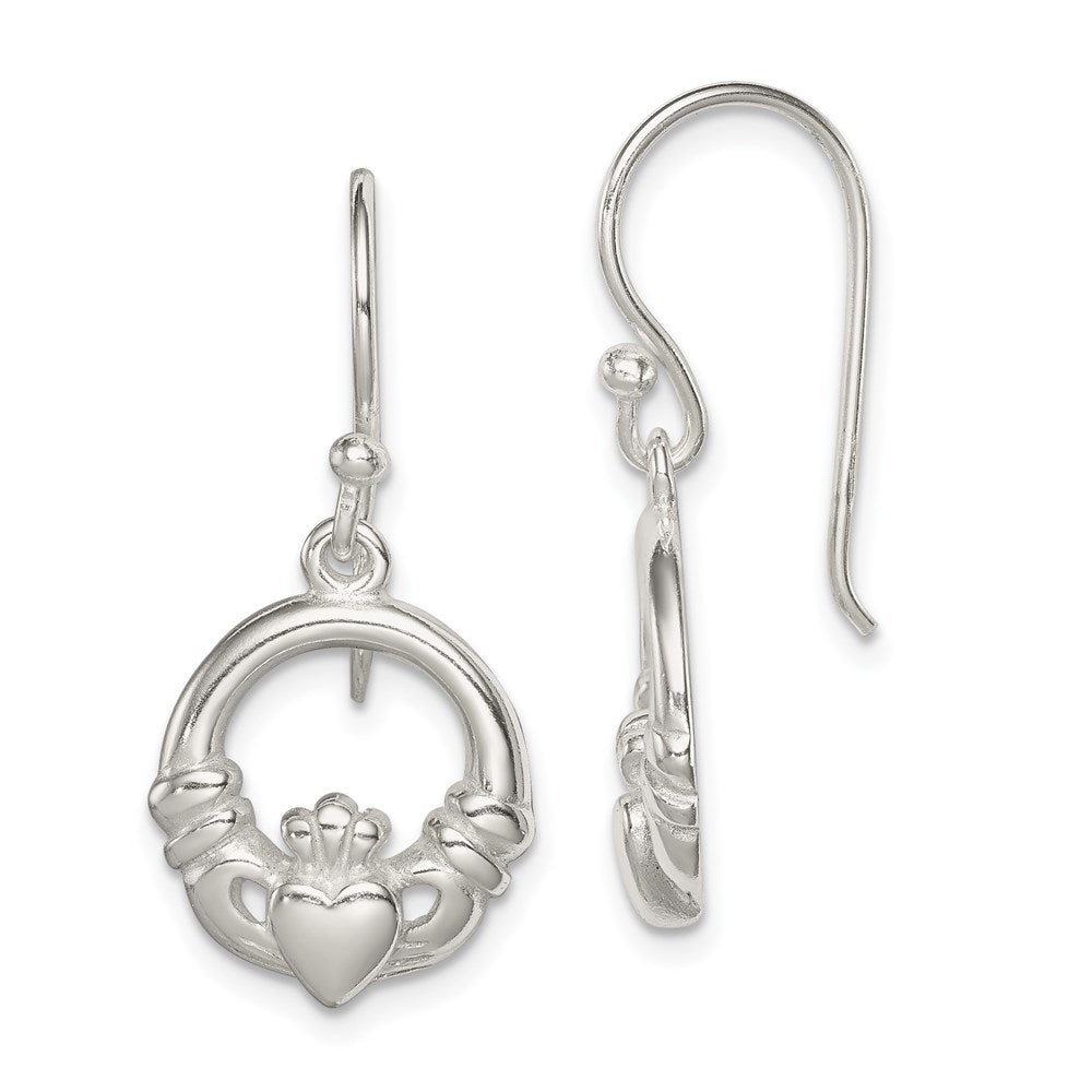 Polished;Sterling silver;Shepherd hook;Dangle;Open