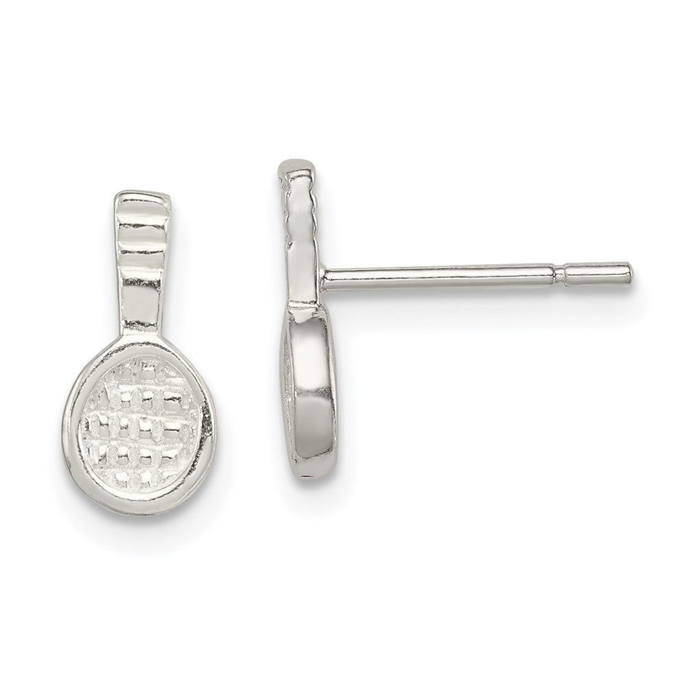 Solid;Polished;Post;Sterling silver