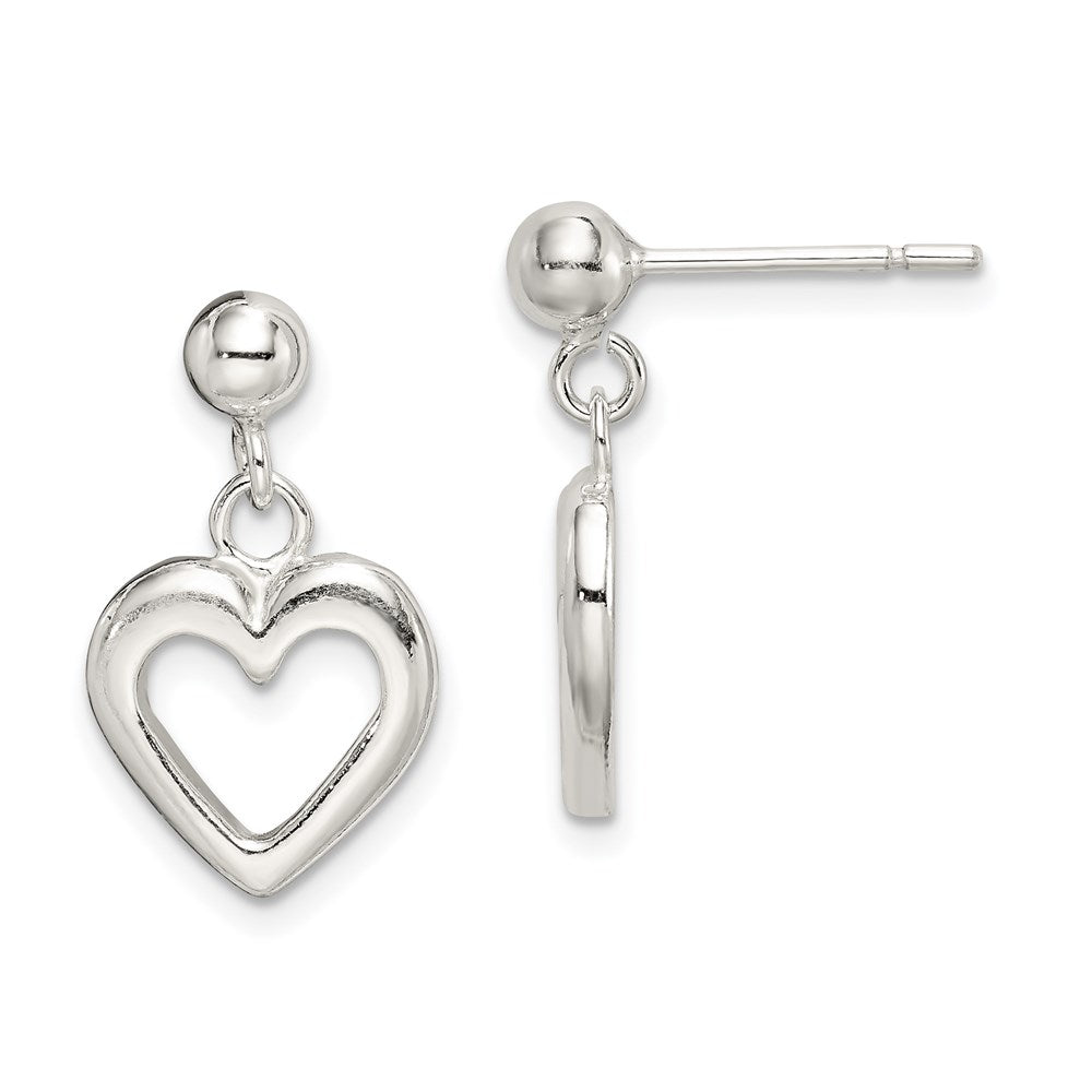 Polished;Post;Sterling silver;Dangle;Open