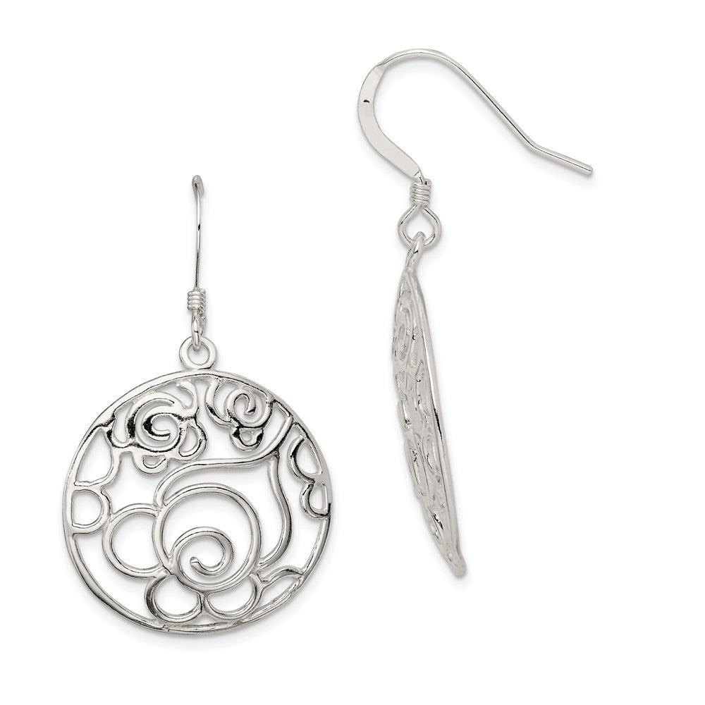 Polished;Sterling silver;Shepherd hook;Dangle