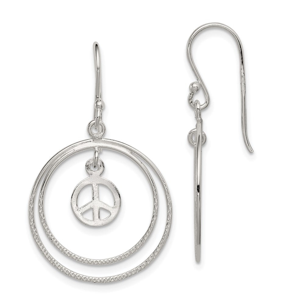 Polished;Sterling silver;Shepherd hook;Dangle;Rhodium-plated;Open