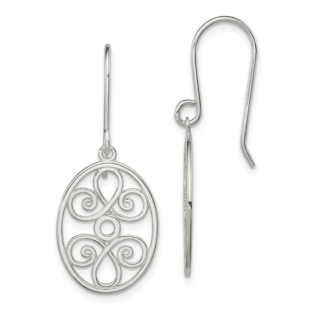 Polished;Sterling silver;Shepherd hook;Dangle
