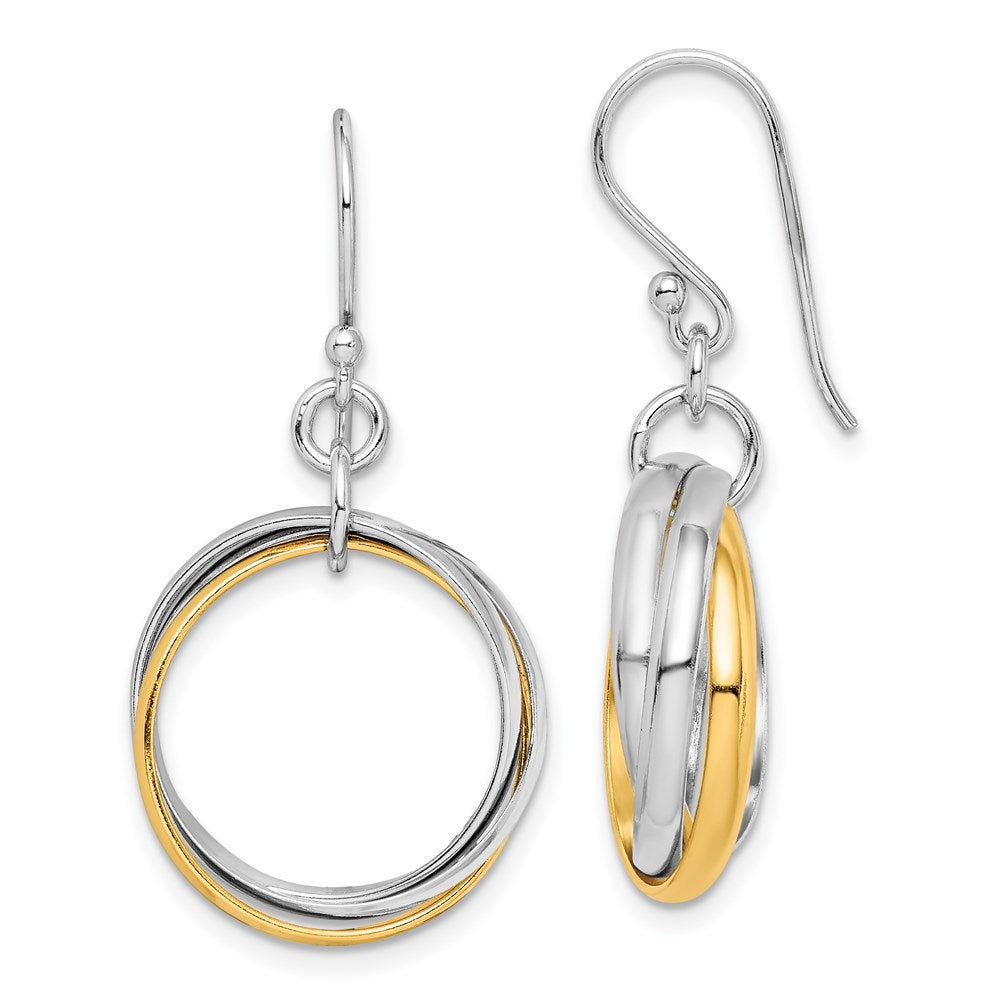 Polished;Sterling silver;Shepherd hook;Gold-plated;Dangle;Rhodium-plated
