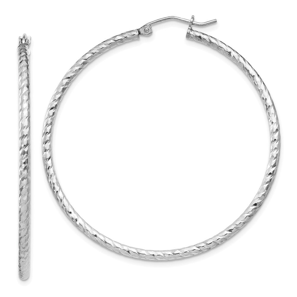 Diamond-cut;Hollow;Sterling silver;Rhodium-plated