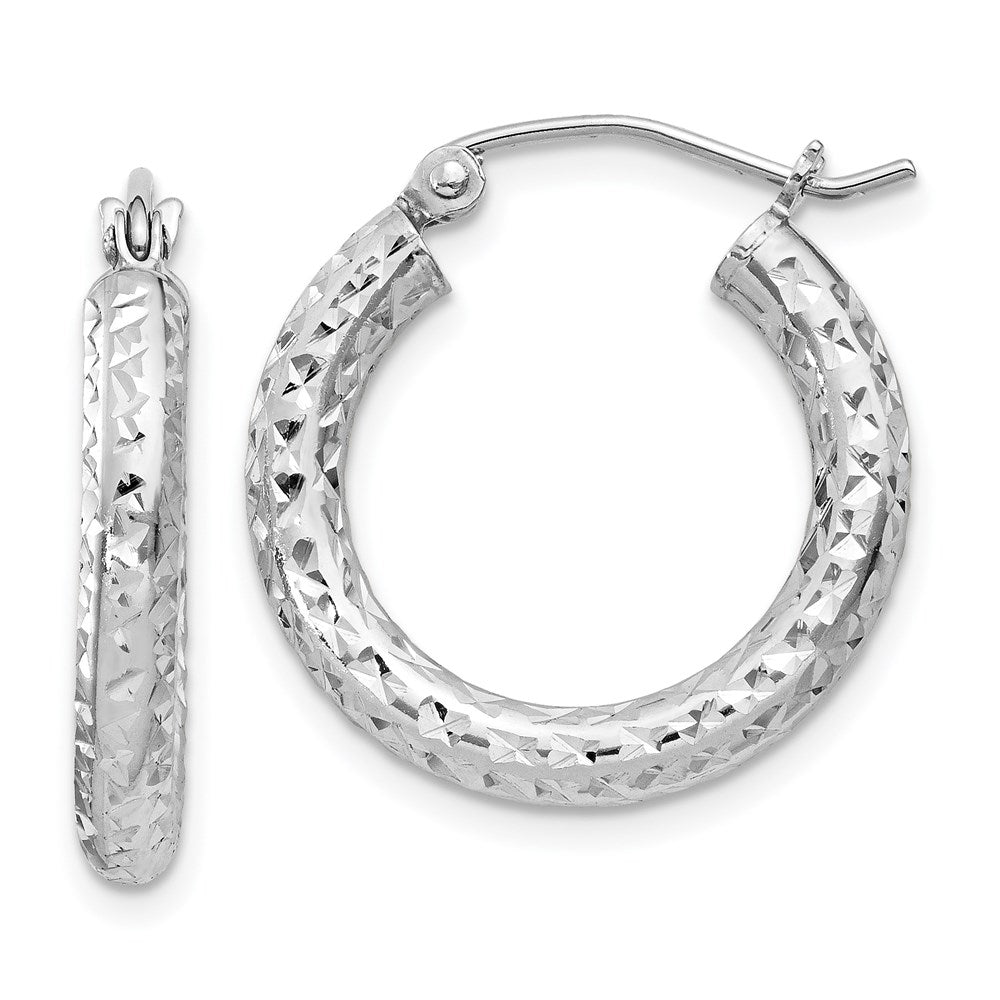 Diamond-cut;Hollow;Hinged;Sterling silver