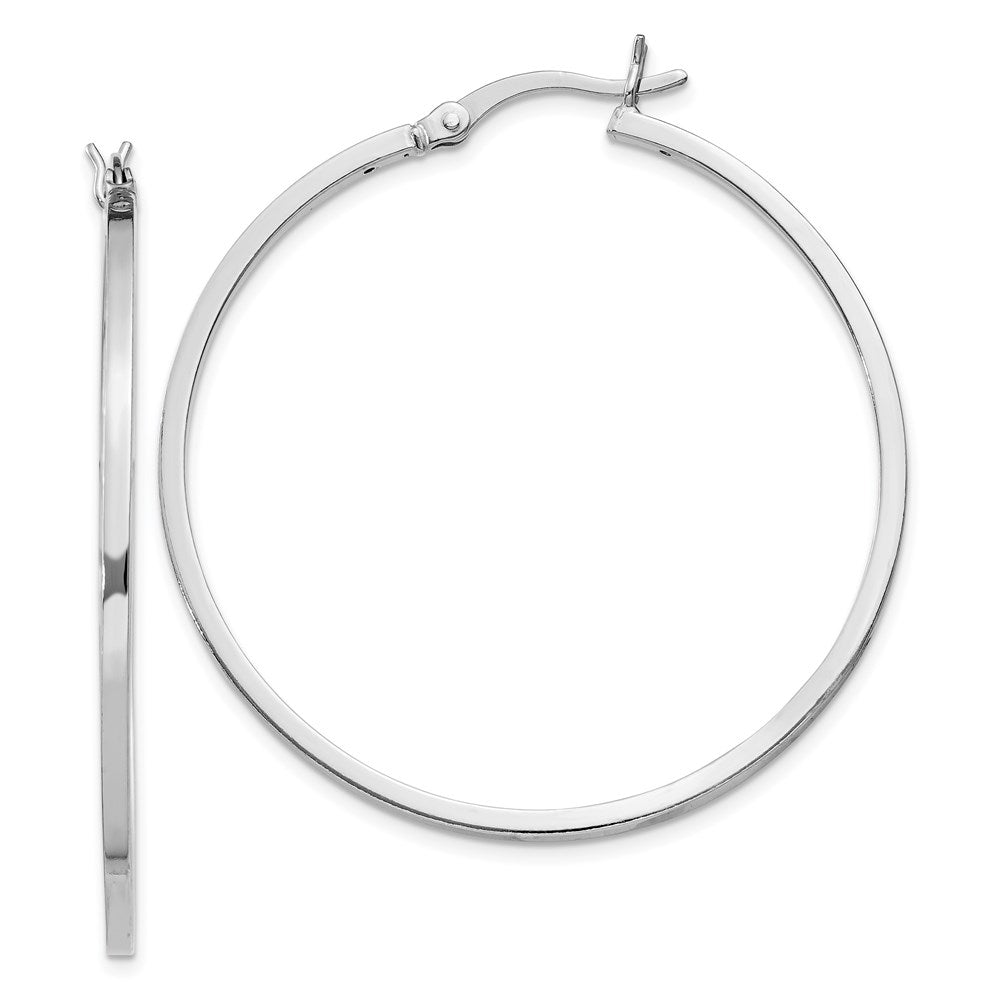 Hinged;Sterling silver;Rhodium-plated
