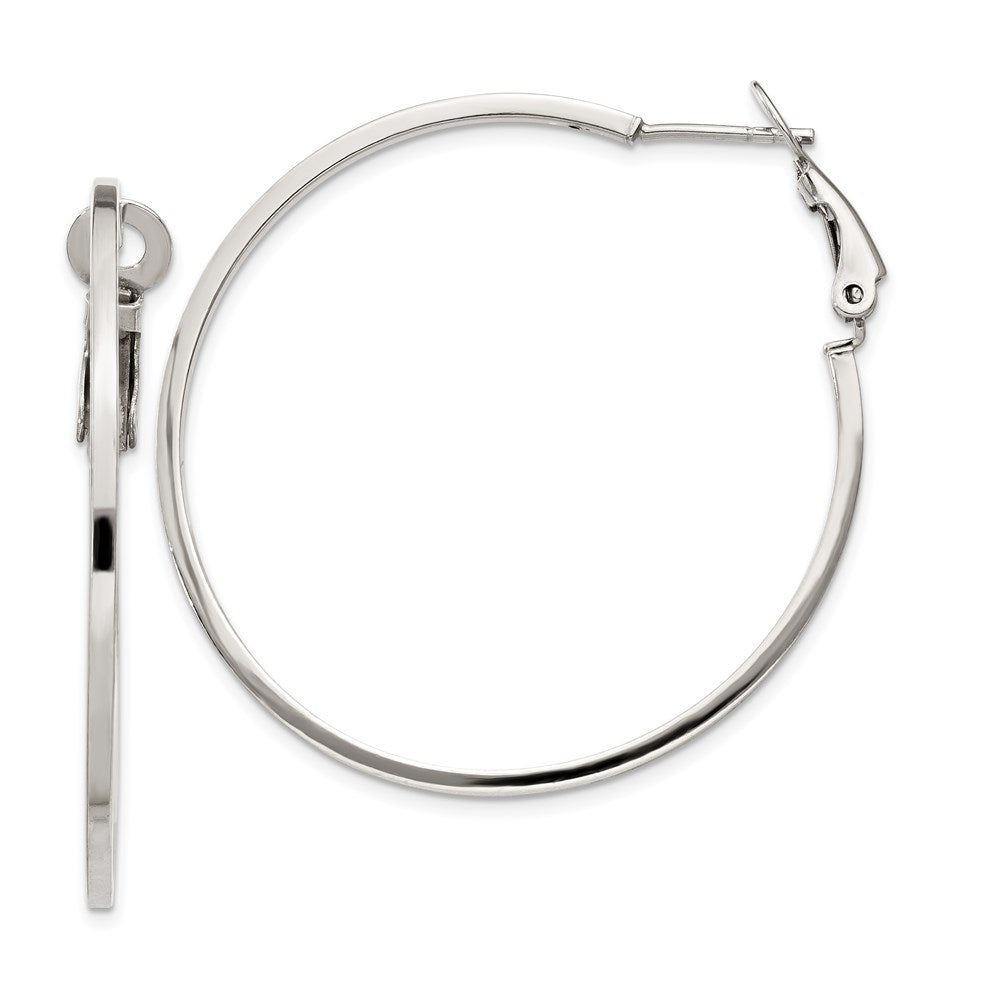 Hollow;Hinged;Sterling silver;Rhodium-plated