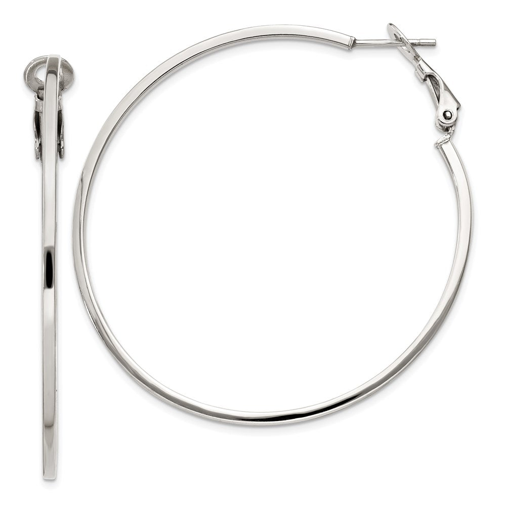 Hollow;Hinged;Sterling silver;Rhodium-plated
