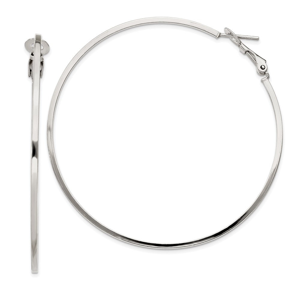 Hollow;Hinged;Sterling silver;Rhodium-plated