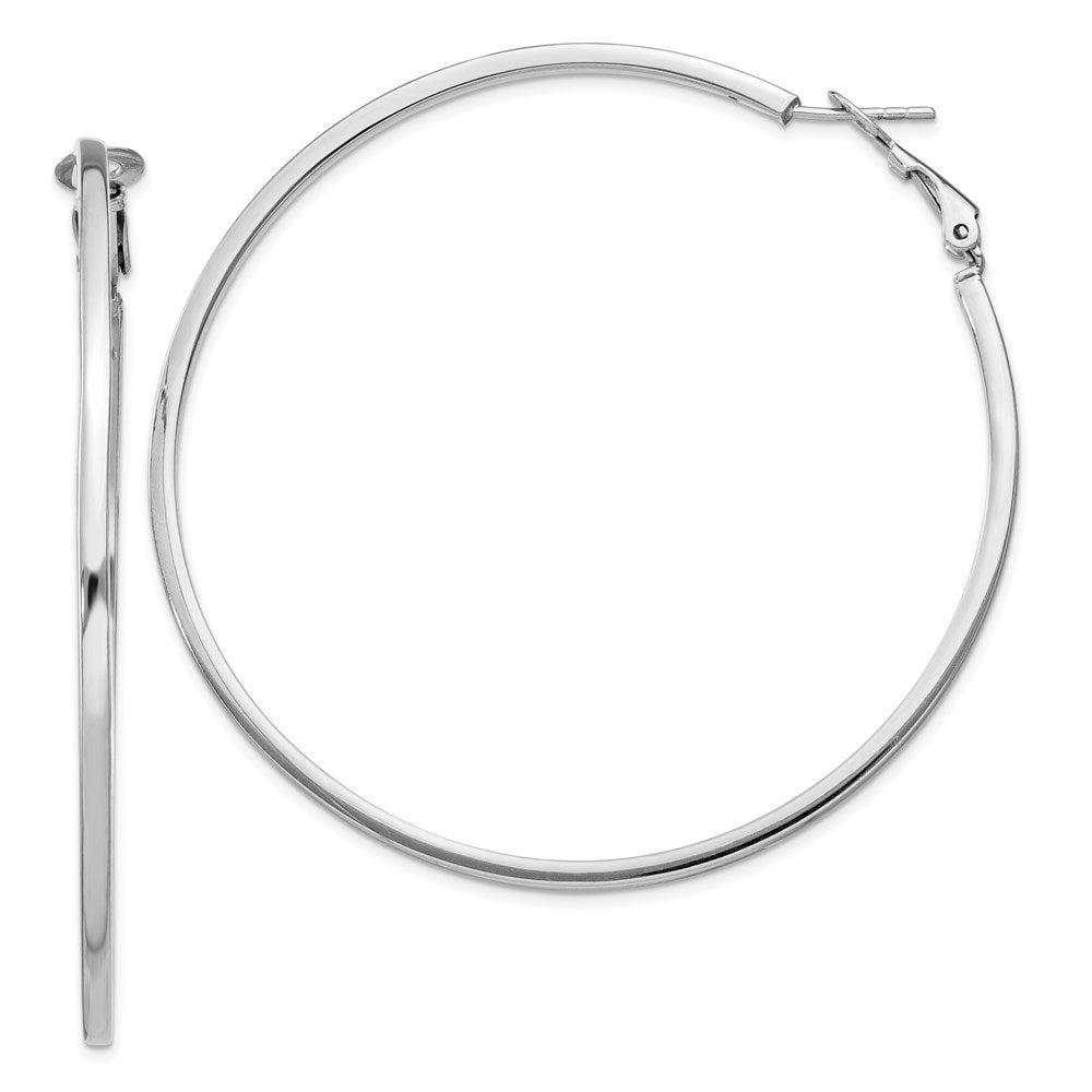 Hollow;Hinged;Sterling silver;Rhodium-plated