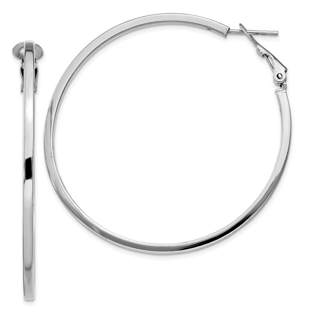 Hinged;Sterling silver;Rhodium-plated