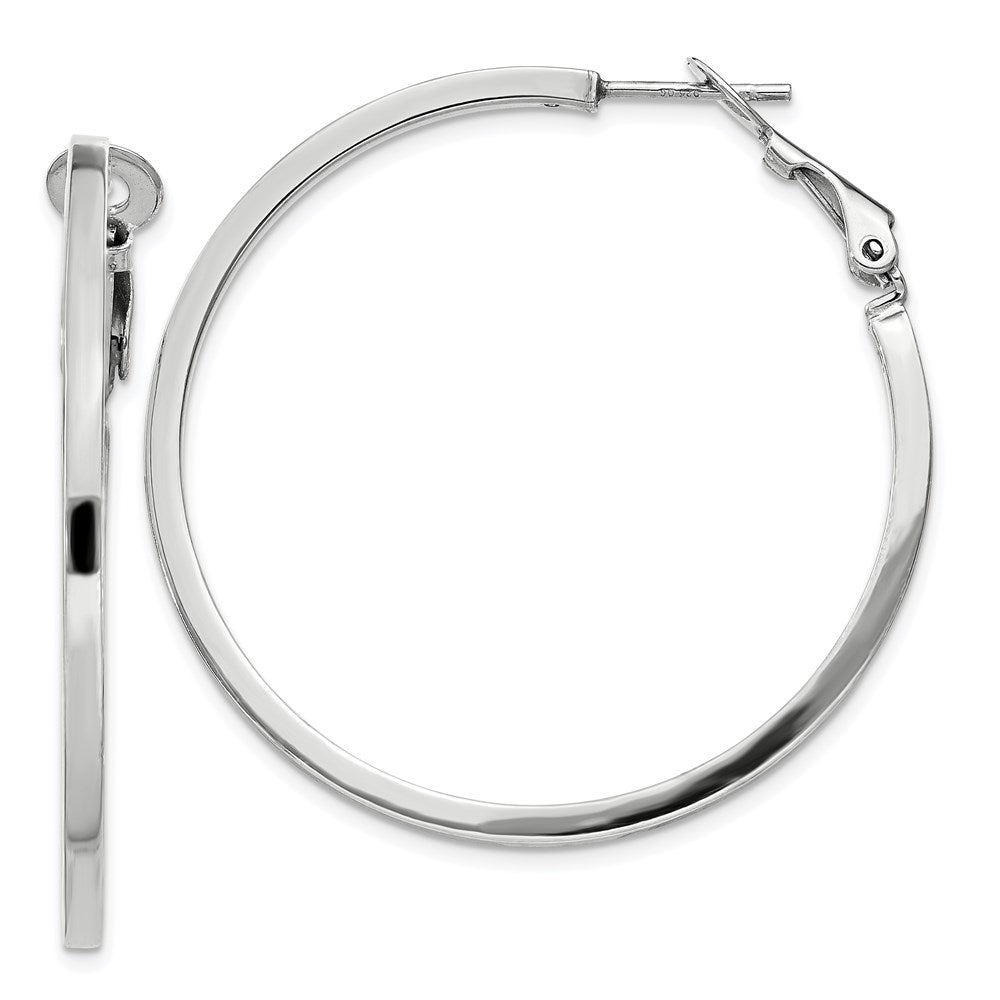 Hinged;Sterling silver;Rhodium-plated
