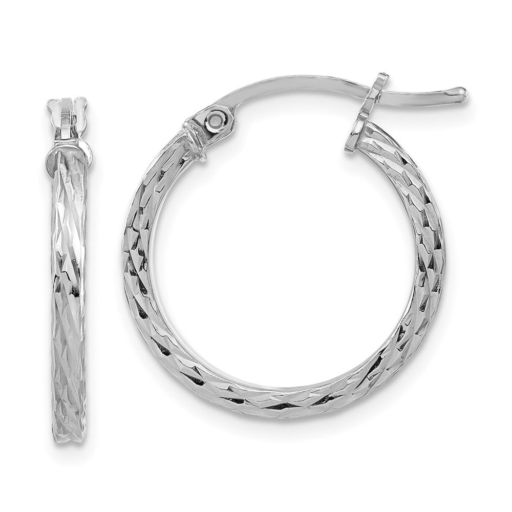 Diamond-cut;Hinged post;Sterling silver;Square